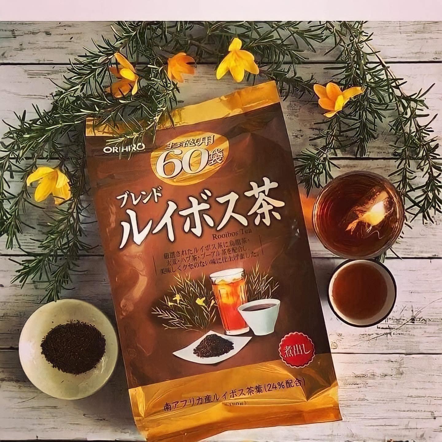 Hồng trà Nam Phi Rooibos Tea Orihiro 60 gói - giúp chỗng lão hóa, nâng cao tinh thần tỉnh táo